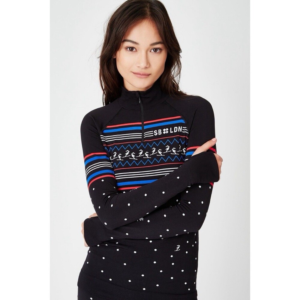 Sweaty Betty 1/4 Zip Ski Base Layer Top Thermal Walk Run Skiing Snowboarding M